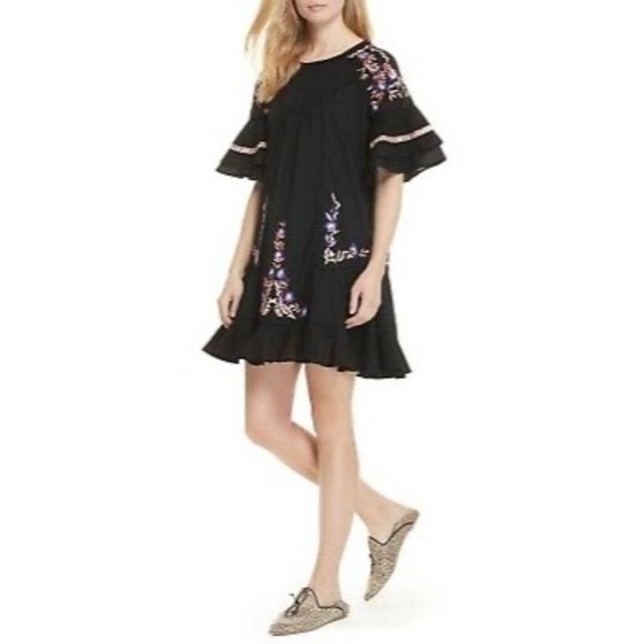 Free People Pavlo Black Babydoll Dress Women's Size XS - Picture 1 of 10
